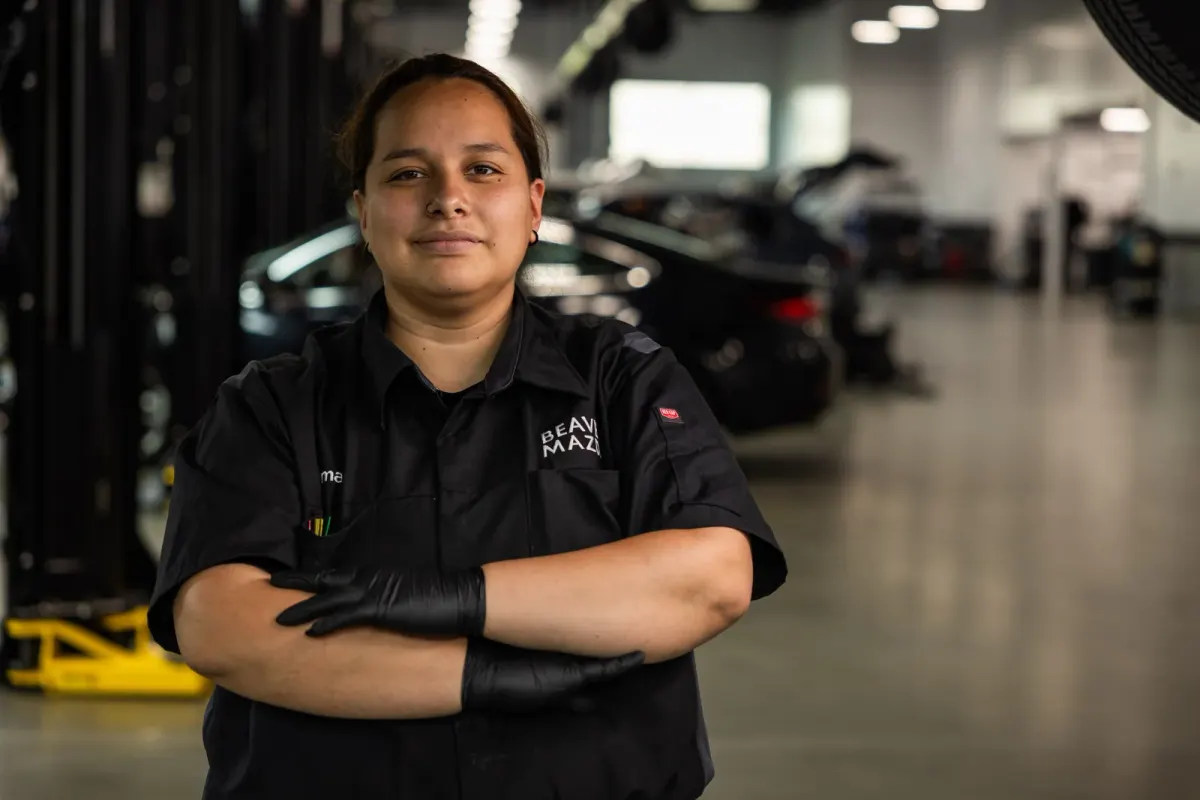 A Beaver Mazda technician in our workshop